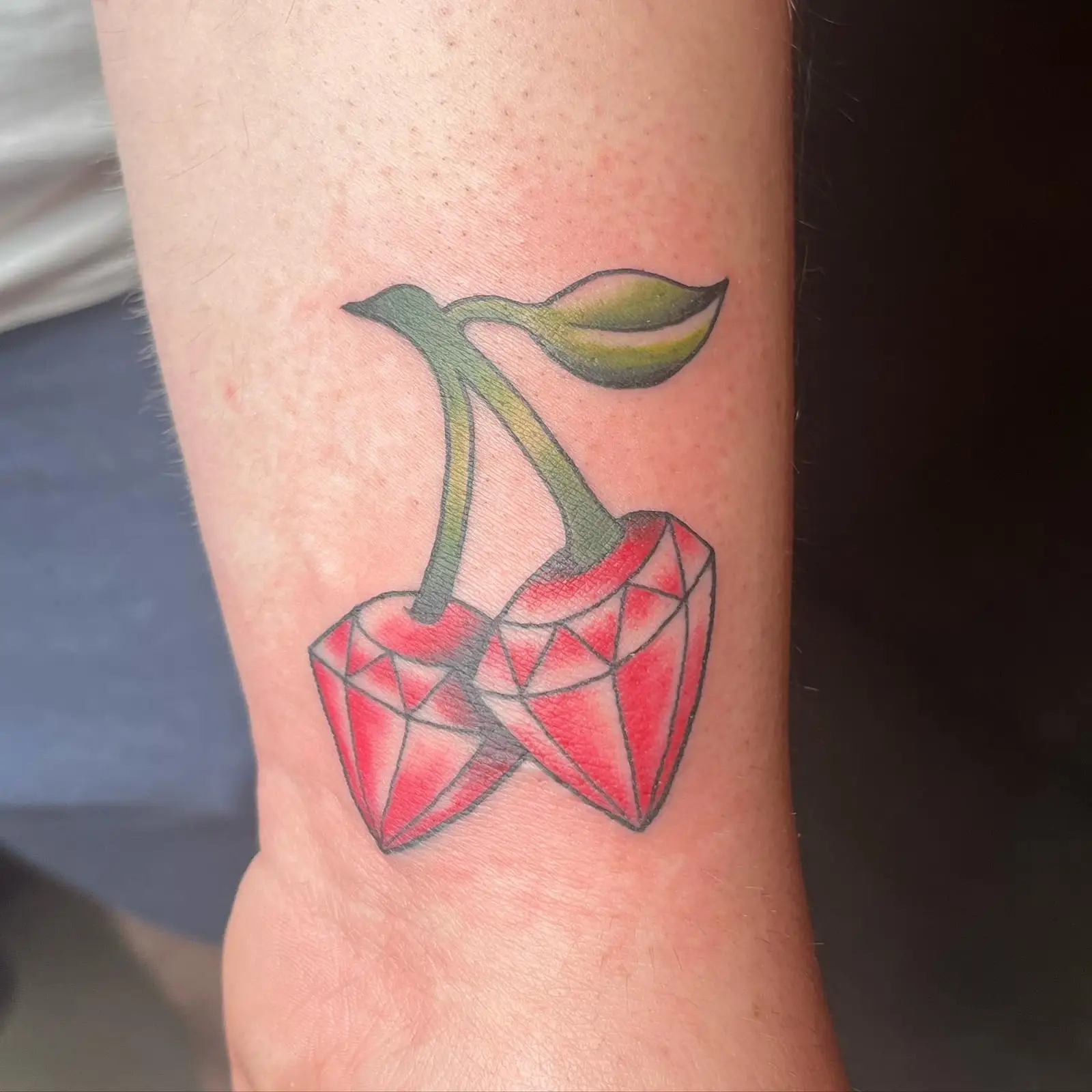 Gem cut red cherries