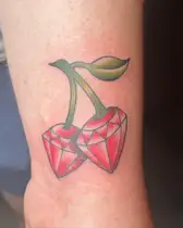 Gem cut red cherries