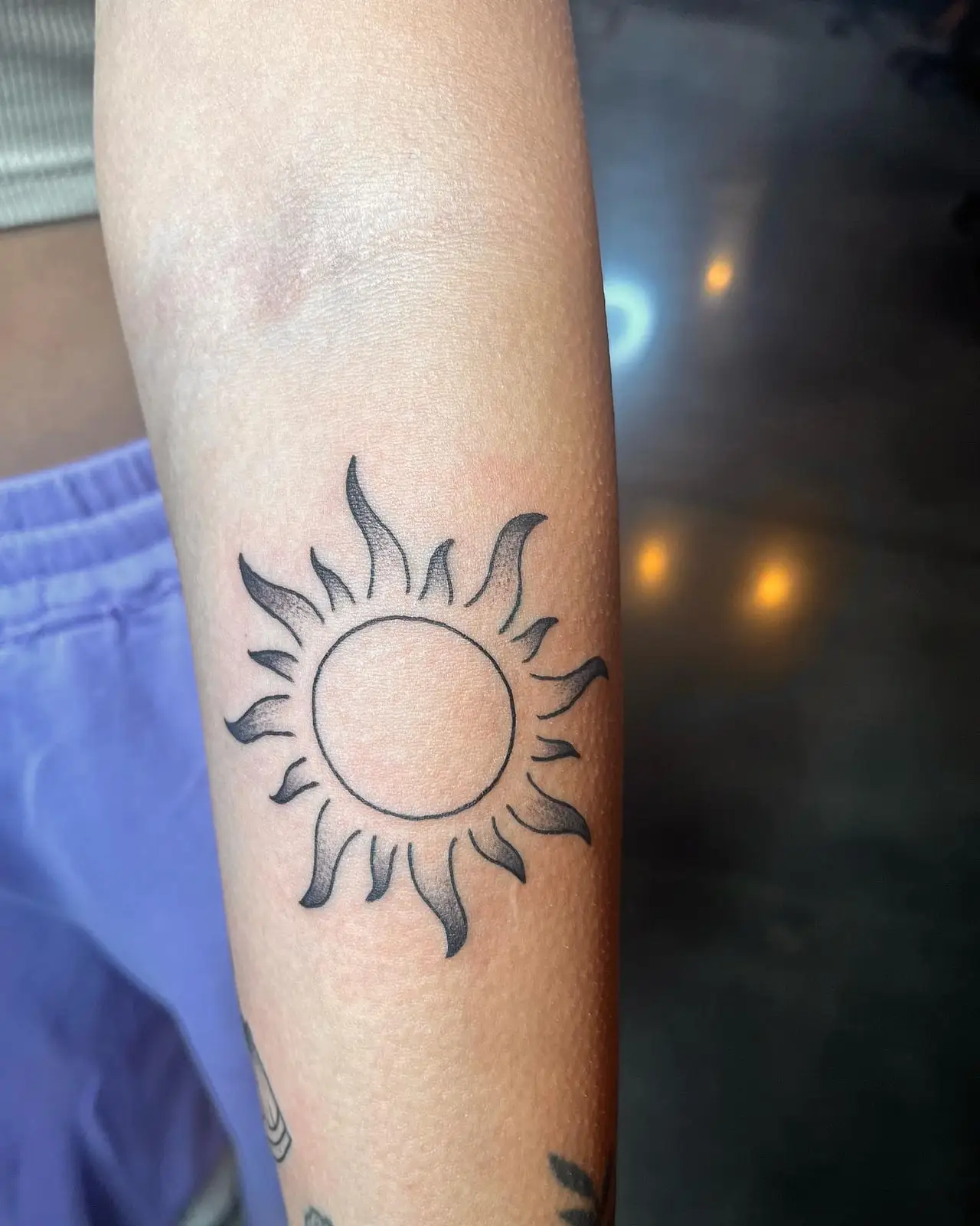 Fine line sun outline